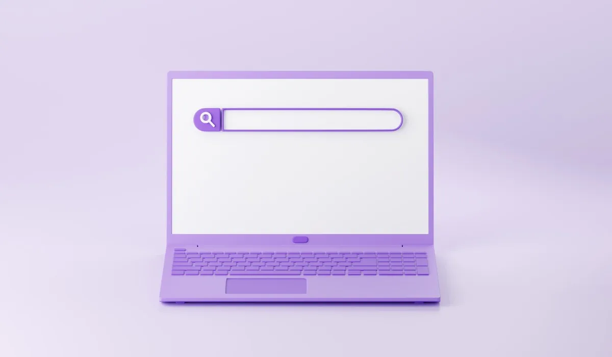 Ilustracion de una barra de busqueda en una laptop