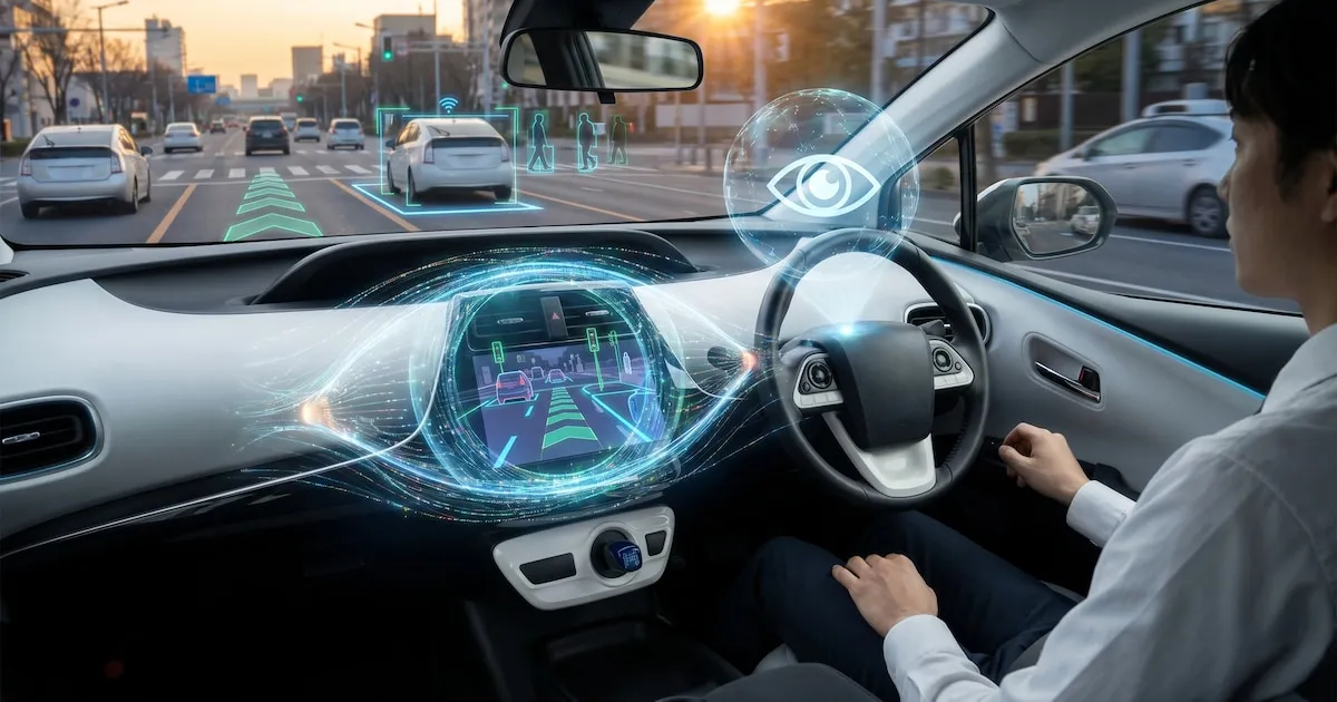 Interior de un vehiculo con asistencia inteligente al conductor